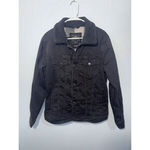 HOLLISTER Men's Denim Jean Jacket Sherpa Lined Advanced Stretch Black Size M